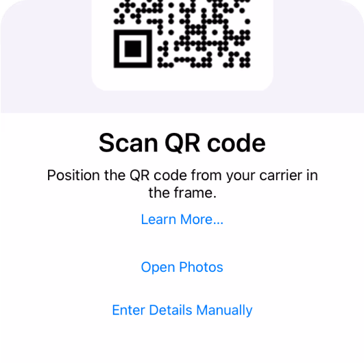 Scan the QR code provided in your email or order details.